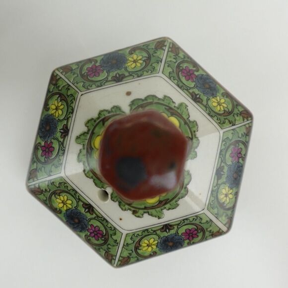 Andrea by Sadek Japanese Octagon Teapot with Florals & Birds Vintage - Picture 12 of 15